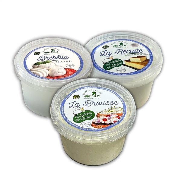 Fromage de brebis, Brebella, Recuite et Brousse des Bergers du Larzac, Fabriqué en Aveyron