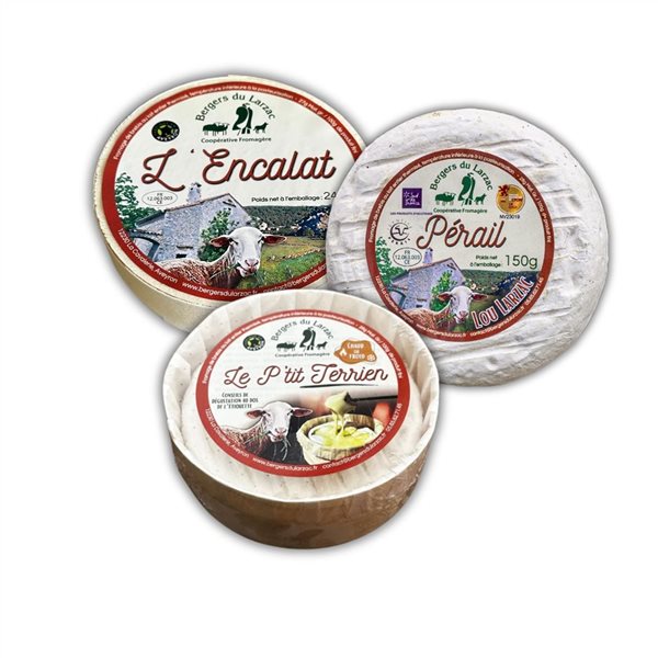 Nos crémeux, fromages de brebis, l'Encalat et le Lou Larzac Pérail des Bergers du Larzac, Fabriqué en Aveyron