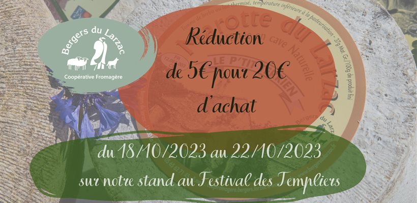 reduction bergers du larzac, festival des templiers